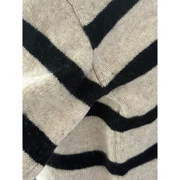 The Reset R Label Sweater Oatmeal Black Striped Wide Sleeve Wool Cashmere Size M - Picture 9 of 13